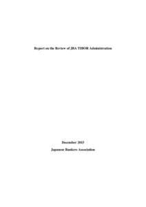 TIBOR / Finance / Banking / Reference rate / Libor / International Organization of Securities Commissions / Benchmark / Interest rate swap / Committee / Interest rates / Economics / Financial economics