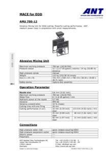 MACE for EOD AMU[removed]EOD / IEDD  Abrasive Mixing Unit for WAS cutting. Powerful cutting performance, ANT