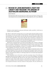 Review of John Maynard’s Fight for Liberty and Freedom: The Origins of Australian Aboriginal Activism