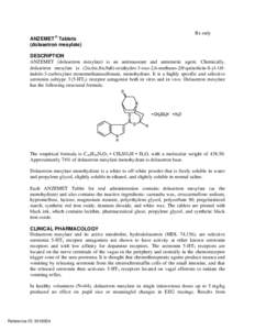 Rx only ® ANZEMET Tablets (dolasetron mesylate) DESCRIPTION