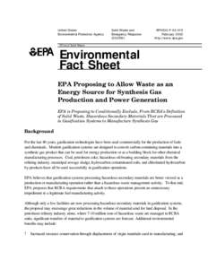 United States Environmental Protection Agency Solid Waste and Emergency Response (5305W)