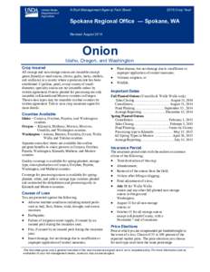 Onion Crop Insurance in the Spokane Region