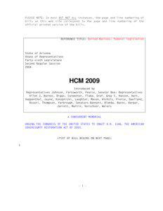 PLEASE NOTE: In most BUT NOT ALL instances, the page and line numbering of bills on this web site correspond to the page and line numbering of the official printed version of the bills.