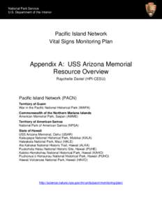 National Park Service U.S. Department of the Interior Pacific Island Network Vital Signs Monitoring Plan