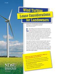 Wind Turbine Lease Considerations for Landowners