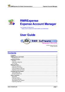 RMRExpense (for Nokia Communicators)  Expense Account Manager RMRExpense Expense Account Manager