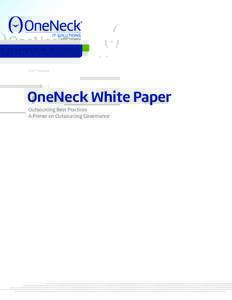 OneNeck White Paper Outsourcing Best Practices A Primer on Outsourcing Governance OneNeck White Paper 	Outsourcing Governance forward