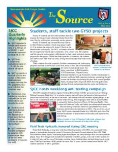 Sacramento Job Corps Center  SJCC Quarterly Highlights SJCC reported a