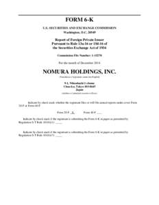 FORM 6-K U.S. SECURITIES AND EXCHANGE COMMISSION Washington, D.C[removed]Report of Foreign Private Issuer Pursuant to Rule 13a-16 or 15d-16 of