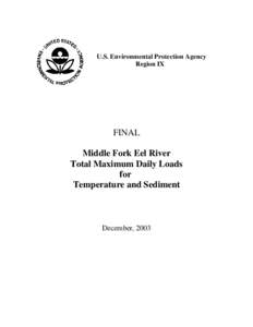 Eel River (Middle Fork) TMDL for Temperature and Sediment - Final