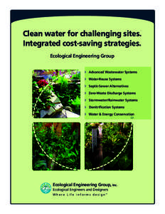 Clean water for challenging sites. Integrated cost-saving strategies. Ecological Engineering Group w Advanced Wastewater Systems w Water-Reuse Systems w Septic-Sewer Alternatives