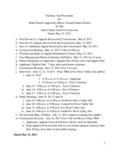 Timeline and Procedures For Multi-District Appeal By Illinois Virtual Charter School to the State Charter School Commission dated May 15, 2013