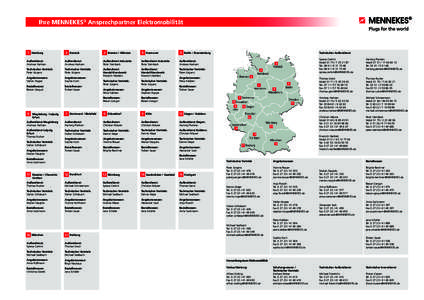 Ihre MENNEKES® Ansprechpartner Elektromobilität  1 Hamburg 2 Rostock