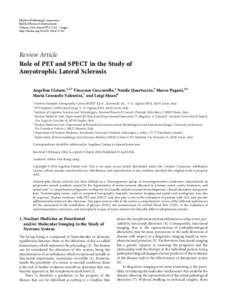 Role of PET and SPECT in the Study of Amyotrophic Lateral Sclerosis