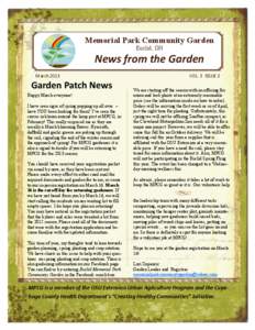 Memorial Park Community Garden Euclid, OH News from the Garden March 2013