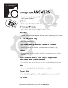 ACTIVITY SHEET  Scavenger Hunt ANSWERS