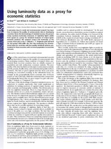 Using luminosity data as a proxy for economic statistics Xi Chena,b,1 and William D. Nordhausa,1 a  Department of Economics, Yale University, New Haven, CT 06520; and bDepartment of Sociology, Quinnipiac University, Hamd