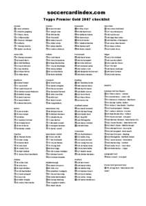 soccercardindex.com Topps Premier Gold 2007 checklist Arsenal  1 Jens Lehmann  2 Fredrik Ljungberg  3 Thierry Henry