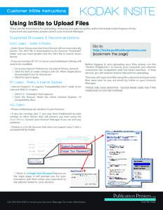 Customer InSite Instructions  KODAK INSITE Using InSite to Upload Files