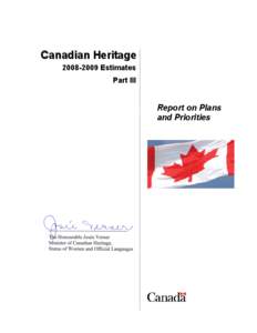 Canadian Heritage[removed]Estimates Part III Report on Plans and Priorities
