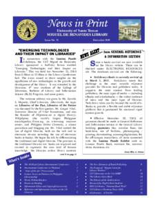 News in Print  University of Santo Tomas MIGUEL DE BENAVIDES LIBRARY  Issue No. 71