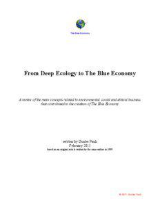 The Blue Economy  From Deep Ecology to The Blue Economy