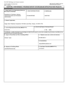 RECIPIENT NAME:Buggs Island Telephone Cooperative OMB CONTROL NUMBER: [removed]EXPIRATION DATE: [removed]AWARD NUMBER: NT10BIX5570065 DATE: [removed]