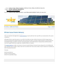 Go Solar, California! | News Advisory