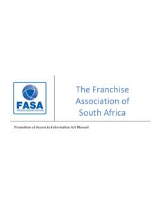 The Franchise Association of South Africa Promotion of Access to Information Act Manuel  REQUEST FOR ACCESS TO RECORDS