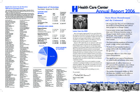 We completed our 2006 Annual Fundraising Campaign on September 30th of[removed]This campaign coincides with the organization’s fiscal year which runs from October 1st to Septermber 30th each year. Thanks to our donors we