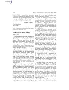 532  May 2 / Administration of George W. Bush, 2003 U.S.C[removed]c), I am providing herewith a 6-month periodic report prepared by my Administration on the national emergency with