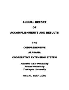 ANNUAL REPORT OF ACCOMPLISHMENTS AND RESULTS THE COMPREHENSIVE