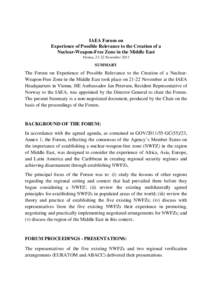 Nuclear proliferation / Nuclear-weapon-free zone / Nuclear weapons / African Nuclear Weapon Free Zone Treaty / Treaty of Tlatelolco / Arms control / International Atomic Energy Agency / NPT Review Conference / Central Asian Nuclear Weapon Free Zone / Law / International relations / Politics