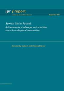 jpr / report Institute for Jewish Policy Research	  Jewish life in Poland: