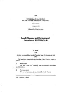 2000  THE LEGISLATIVE ASSEMBLY FOR THE AUSTRALIAN CAPITAL TERRITORY  (As presented)