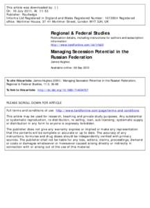 This article was downloaded by: [ ] On: 16 July 2011, At: 11:53 Publisher: Routledge