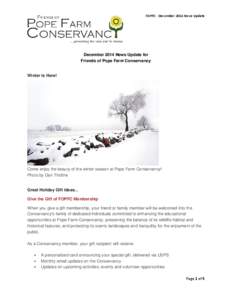 Microsoft Word - DecemberNews Update for Friends of Pope Farm Conservancy - for mail
