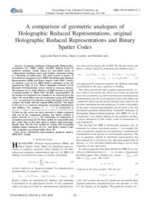 Proceedings of the Federated Conference on Computer Science and Information Systems pp. 221–228 ISBN4  A comparison of geometric analogues of