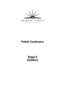 Polish Continuers Stage 6 Syllabus