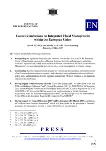 EN  COUNCIL OF THE EUROPEAN UNION  Council conclusions on Integrated Flood Management