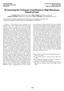 Goldschmidt 2000 September 3rd–8th, 2000 Oxford, UK. Journal of Conference Abstracts Volume 5(2), 1079