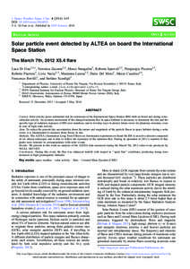 J. Space Weather Space Clim[removed]A19 DOI: [removed]swsc[removed]  L. Di Fino et al., Published by EDP Sciences 2014 OPEN