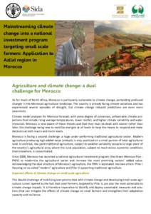 Mainstreaming climate change into a national investment program targeting small scale farmers: Application to Azilal region in