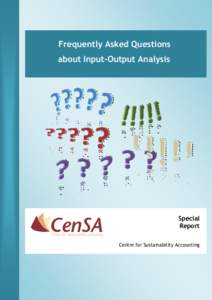 1  CenSA Special Report Frequently Asked Questions about Input-Output