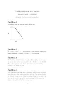 PURPLE COMET MATH MEET April 2009 MIDDLE SCHOOL - PROBLEMS c °Copyright Titu Andreescu and Jonathan Kane