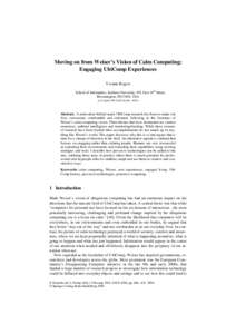 Cybernetics / Context awareness / Intelligence amplification / Privacy / Internet privacy / Science / Paul Dourish / Elizabeth Mynatt / Ubiquitous computing / Ethics / Ambient intelligence