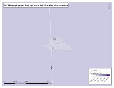 ´  2013 Unemployment Rate by Census Block for Alvo, Nebraska Area 2.1%