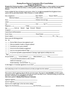 Burning Hearts Emmaus Community of West Central Indiana Request for Registration Hanging Rock Christian Assembly is a TOBACCO FREE facility and use of tobacco or tobacco products is not permitted anywhere on the grounds.