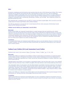 Ethers / Ammonium lauryl sulfate / Sodium laureth sulfate / Sodium dodecyl sulfate / Cosmetics / Organosulfate / Sodium myreth sulfate / Chemistry / Sodium compounds / Household chemicals