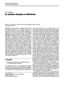 Climate Dynamics: 1–15 DOIs00382J.-S. von Storch  On statistical dissipation in GCM-climate